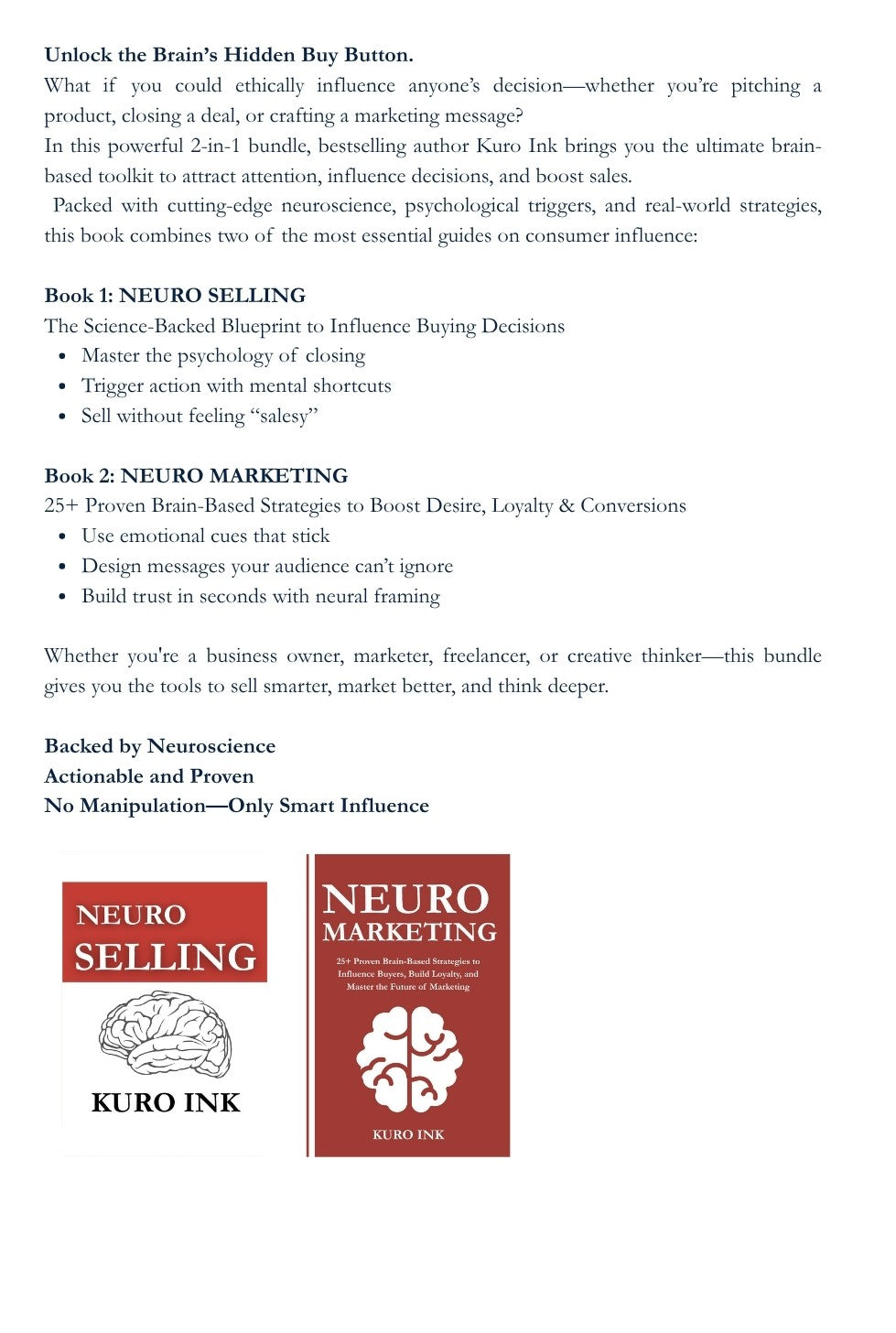 NEURO INFLUENCE MASTERY: The Ultimate 2-in-1 Brain Toolkit Includes Neuro Marketing + Neuro Selling for Business Owners, Marketers & Sales Pros